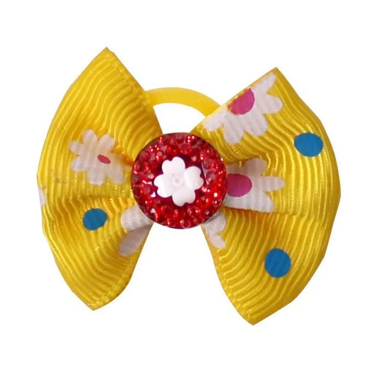 fashion dog bows diamond dot style dog hair accessories small dog cat bow tie cat hair bows bowties hair ornaments