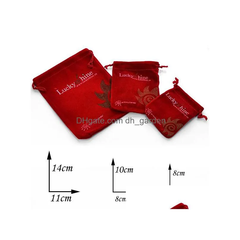  30pcs lot red color mix size14cm11cm 11cm8cm 8cm6 velvet drawstring jewelry bag christmas wedding gift bag bag only