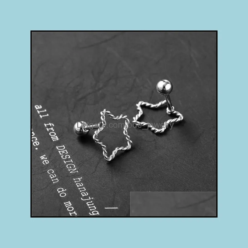 fashion screw stainless steel earrings for women geometric triangle square star heart earrings party wedding jewelry