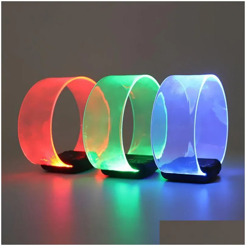 party decoration 1pcs led luminous glowing wrist candycolored movement bracelet light glow sticks braceletshalloween propsparty