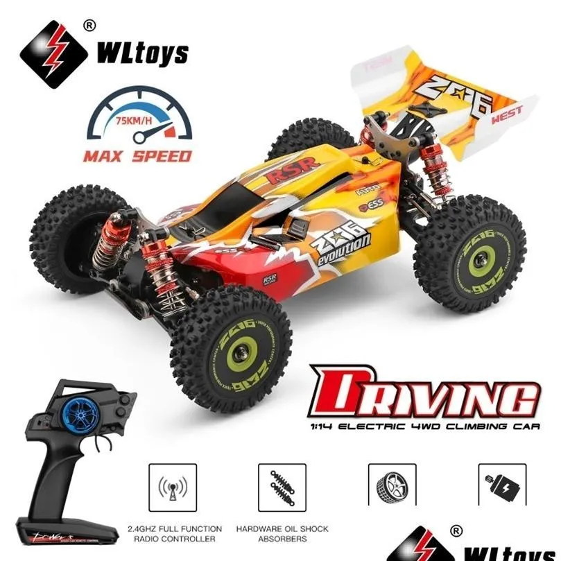 wltoys 144010 144001 75km/h 2.4g rc car brushless 4wd electric high speed offroad remote control drift toys for children racing