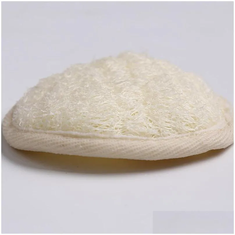 10cm round shaped natural loofah pad exfoliating face sponge remove the dead skin spa massage loofah pads