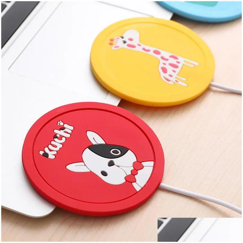 usb cartoon silicone cup pads warmer heat beverage mug mat keep drink warm heater mugs coaster