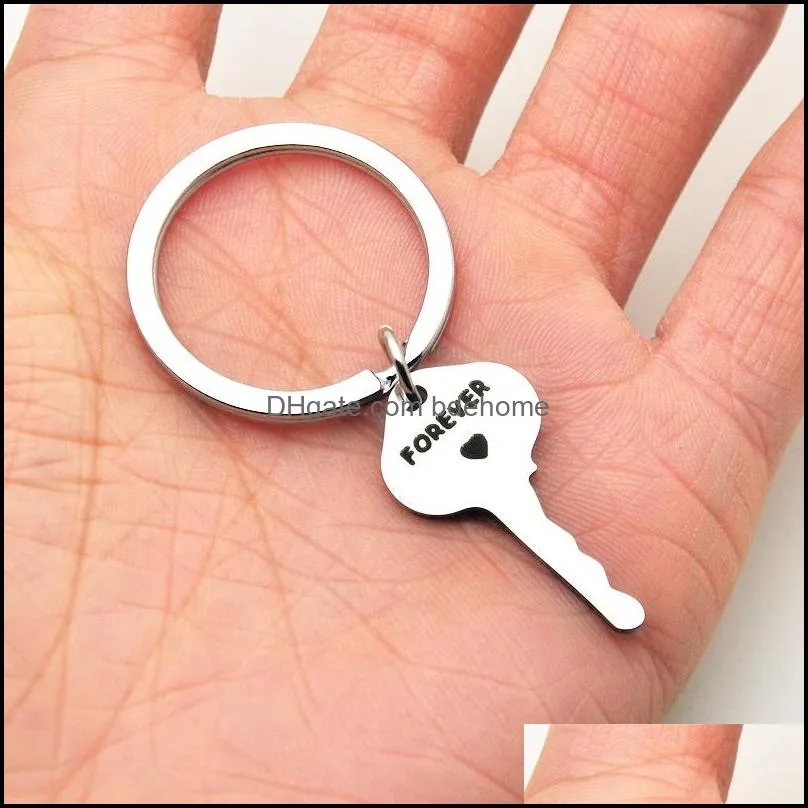 stainless steel heart keychain you hold the key to my heart forever couple lovers valentine days gift