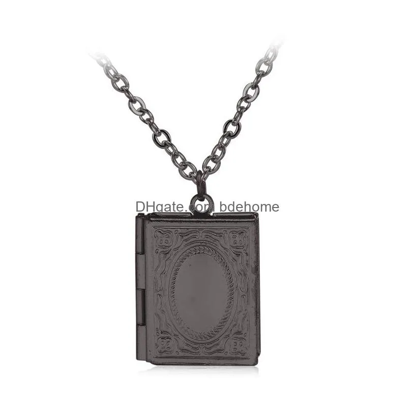 fashion jewelry vintage carved openable locket p o box pendant necklace sweater necklaces