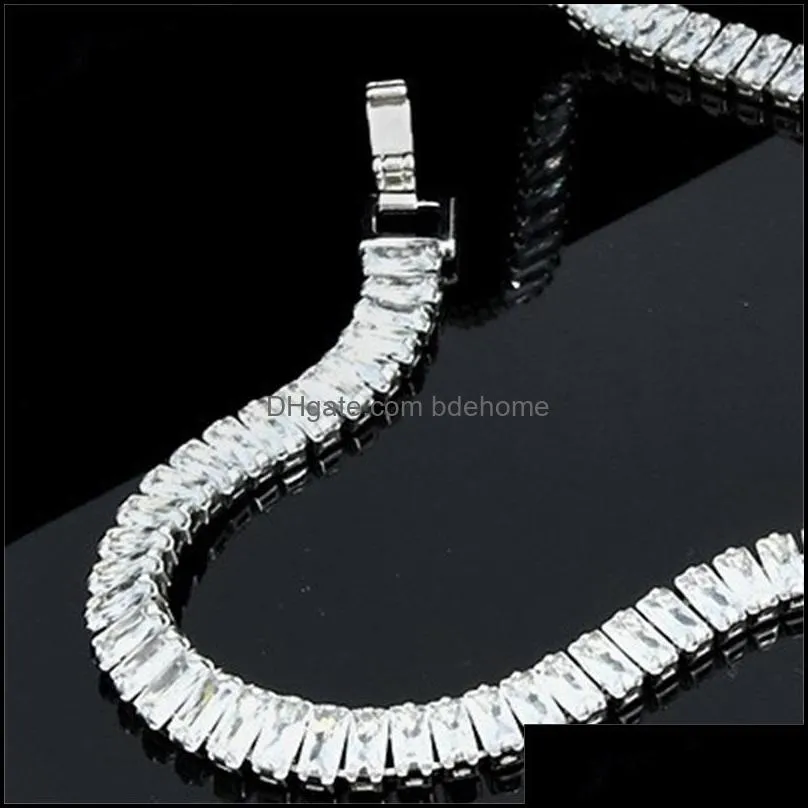 chains and necklaces crystal rhinestone wedding cuban link bracelet cubic zirconia female hip hop jewelry iced out pendant 3695 q2