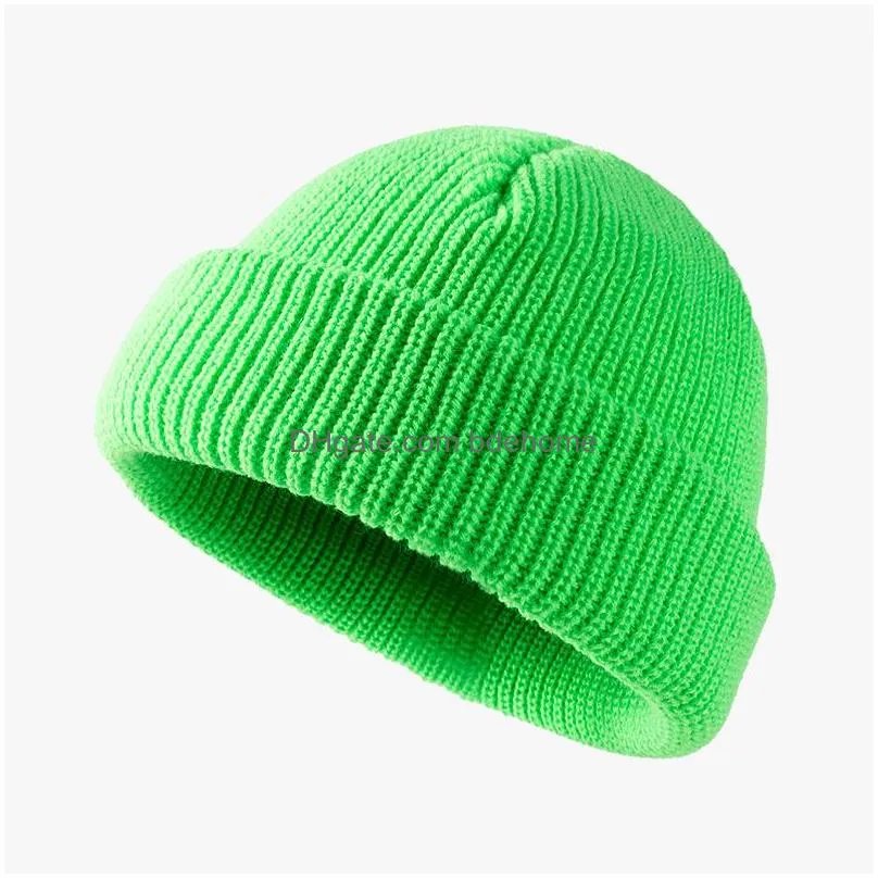 autumn winter women knitted hat hiphop pure color warm beanie skull caps knitting hats