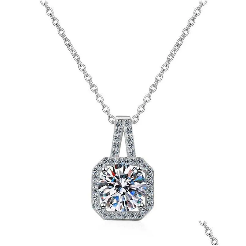 other trendy 925 silver 0.52ct d color vvs1 moissanite necklace for women jewelry plated platinum diamond test pass birthday