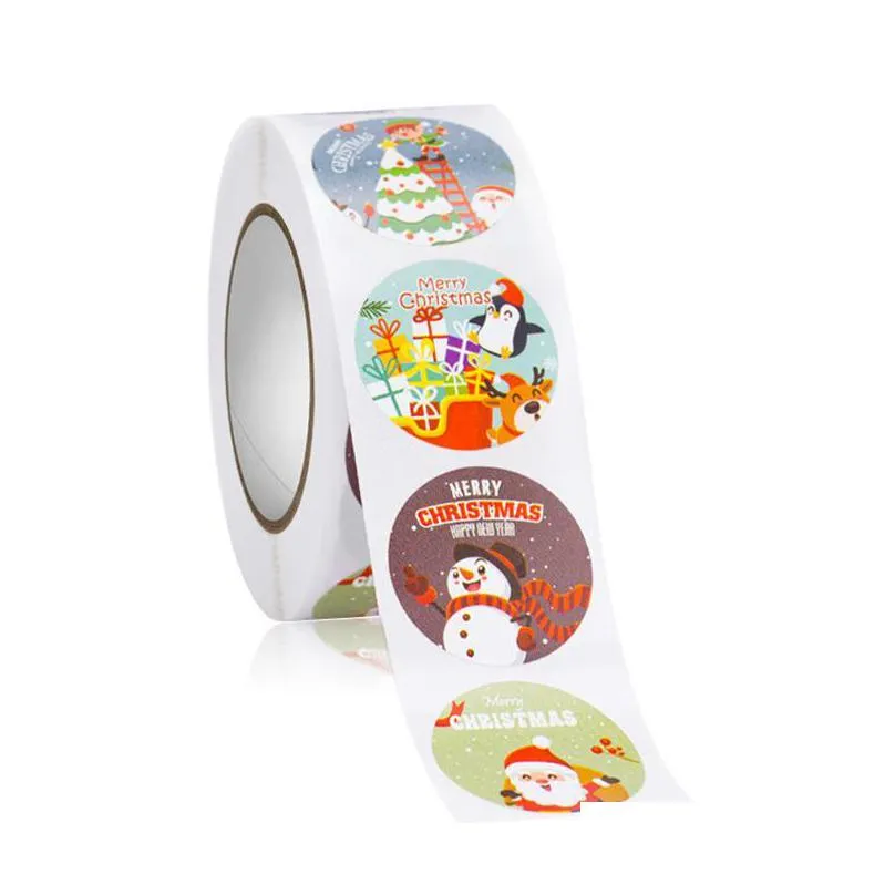 1 inch merry christmas diy handmade sticker package thank you label sealing stickers party snowman adhesive seal labels stationery sticker