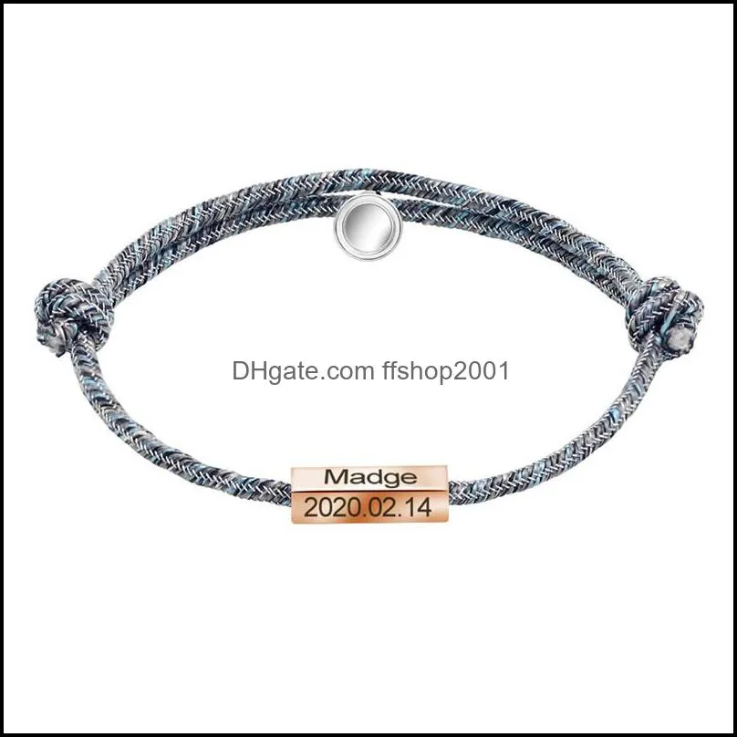 lovers matching couples bracelet 2pcs/set friendship rope braided distance couple magnetic bangle kit jewelry q103fz