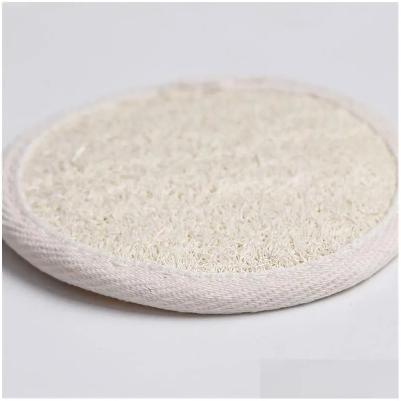 10cm round shaped natural loofah pad exfoliating face sponge remove the dead skin spa massage loofah pads