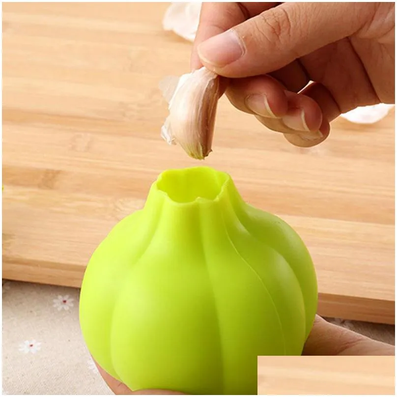 creative silicone rubber garlic peeler garlic presses ultra soft peeled garlic stripping tool home kitchen accessories 