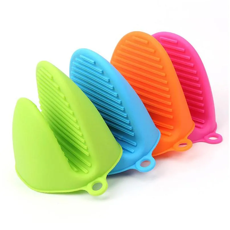 silicone oven mitts heat resistant gloves tray dish bowl holder antislip pot mitten finger protector cooking baking tools