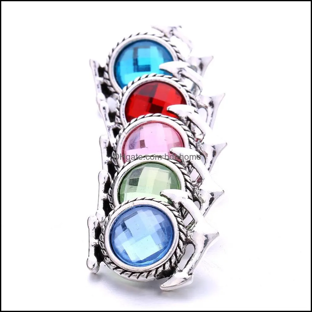 vintage styles crystal snap button clasps for 18mm snaps buttons bracelet necklace women jewelry