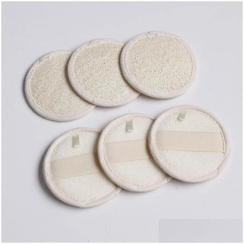 10cm round shaped natural loofah pad exfoliating face sponge remove the dead skin spa massage loofah pads