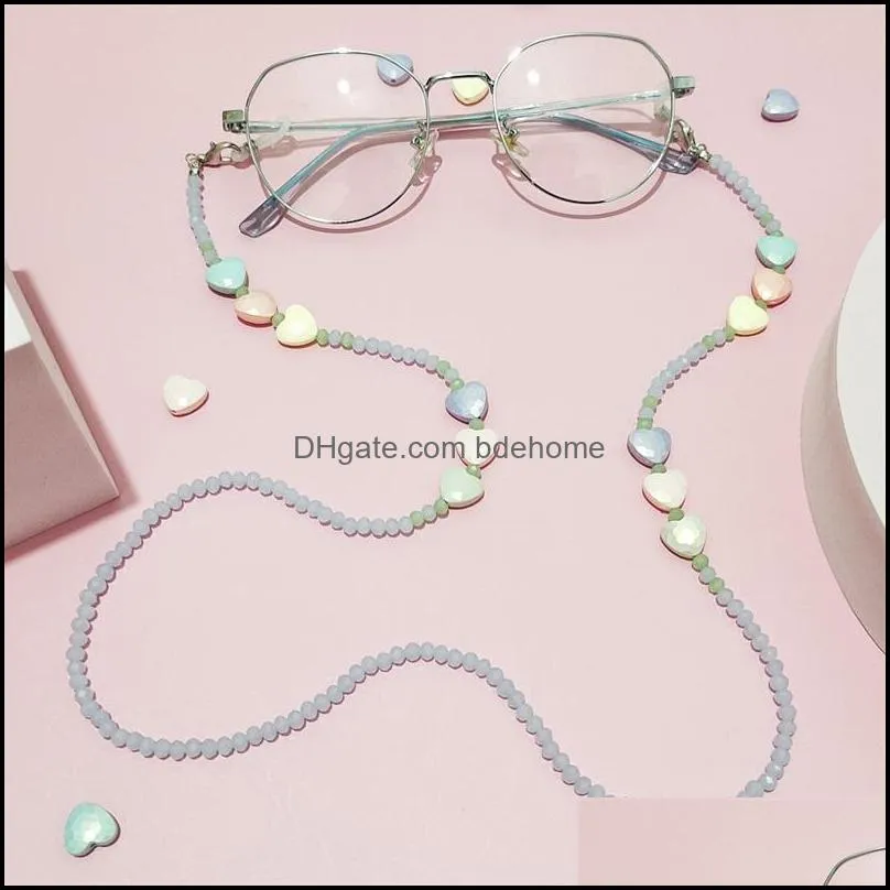 color love heart sunglasses chain cute colorful bead chain for glasses necklace lanyard fashion jewelry c3