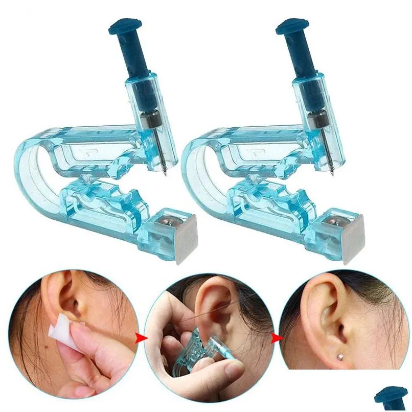 healthy safety sterile disposable body ear nose piercing gun ears piercer tool kit 20pcs