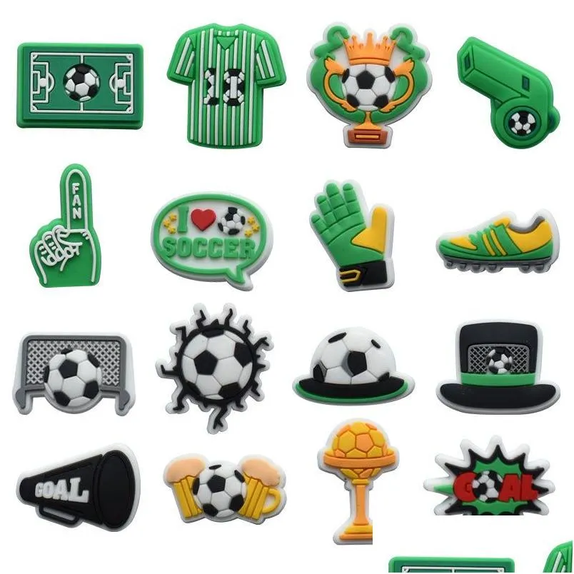 soccer croc charms sport shoe jibitz charm decoration buckle clog pins accessories