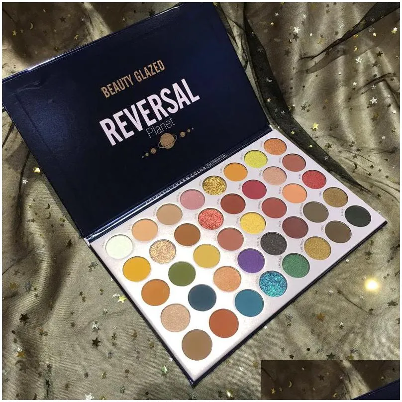 40 color eyeshadow palette beauty glazed reverse planet luminous matte brighten easy to wear metallic makeup eye shadow pallets