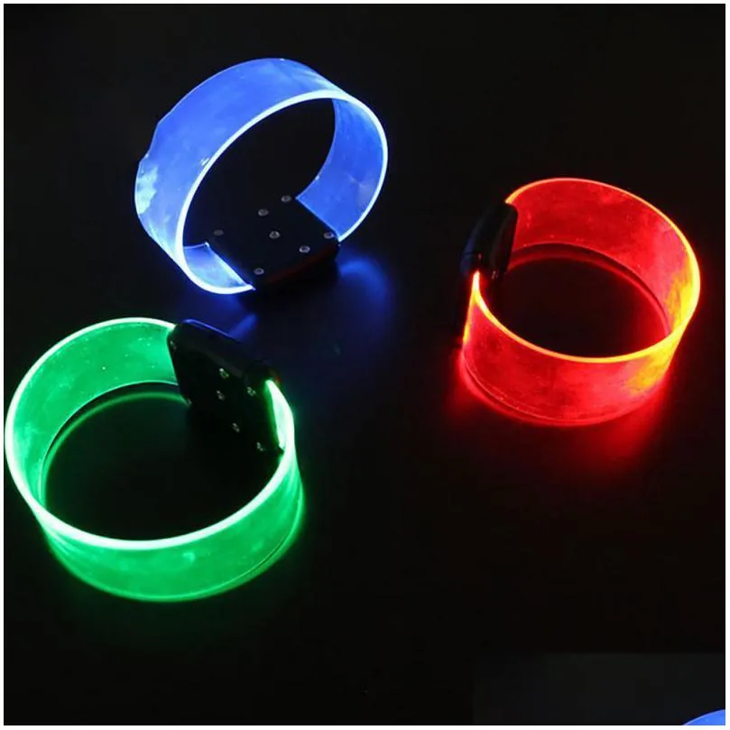 party decoration 1pcs led luminous glowing wrist candycolored movement bracelet light glow sticks braceletshalloween propsparty