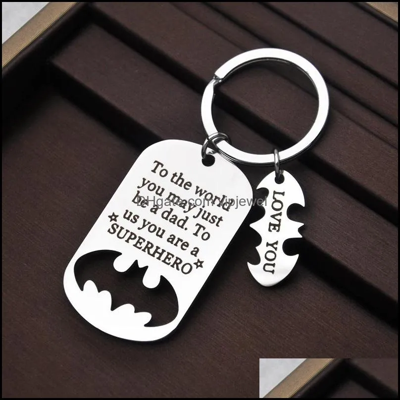 diy stainless steel key chain engraved to the world you may just be a dad keychain fathers day gift