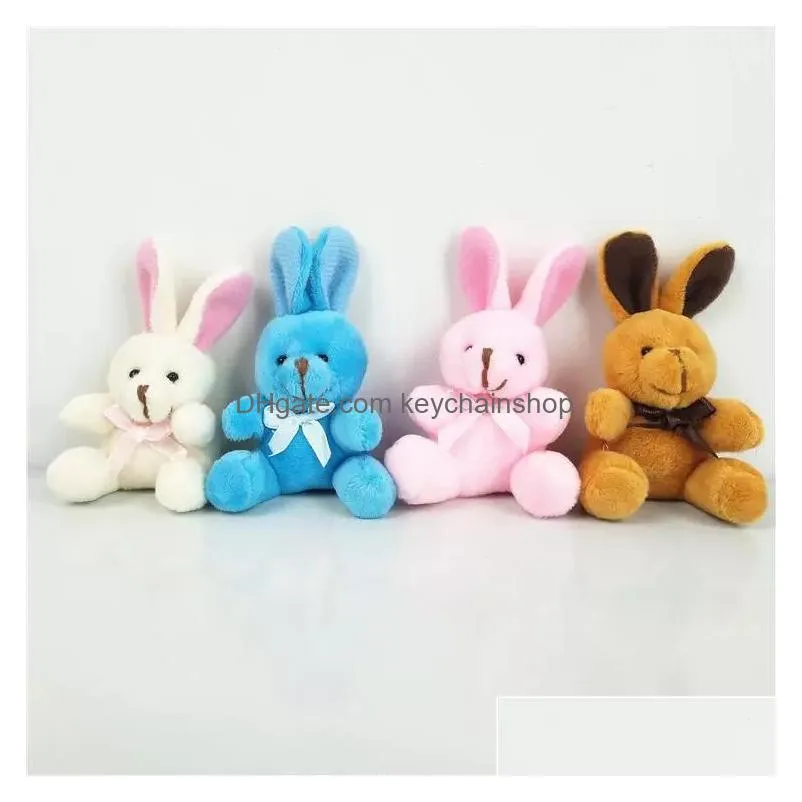 6cm plush bunny pendant keychain cute small plush animals key ring easter party favors kids gifts