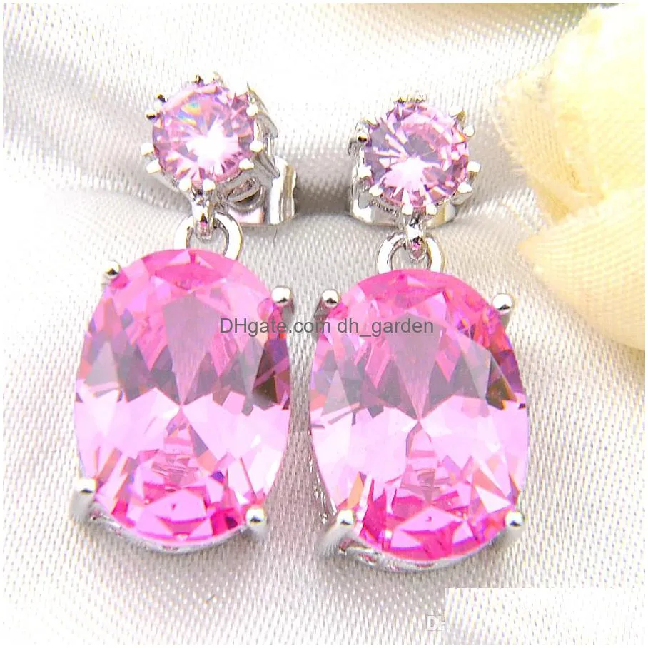 for women jewelry earrings luckyshine 925 sterling silver plated pink kunzite gems weddings engagemets earring jewelry zircon