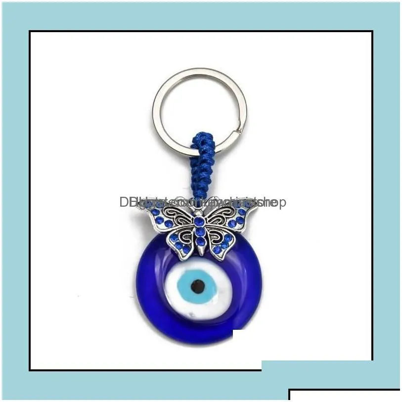 key rings butterfy turtle owl palm evil eyes keychain metal keyring glass lucky blue eye pendant ornament keychains for christmas dr