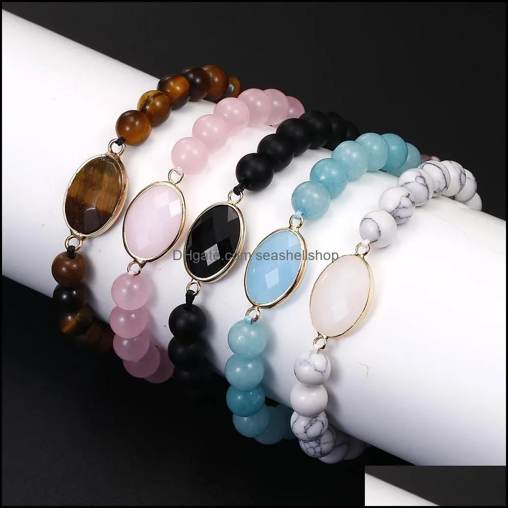 fashion 8mm black matter agate bead charm bracelets tiger eye natural stone handmade braided yoga beads bracelet for women jewelry