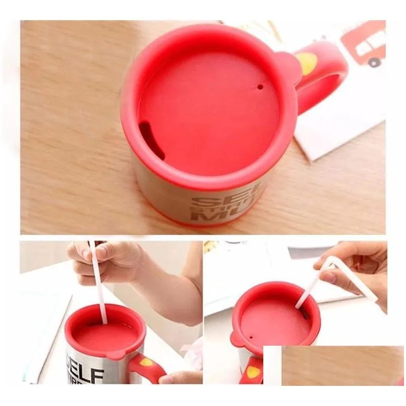 self stirring coffee cup 400ml automatic mixing tea cup stainless steel coffee cup drinking mug electric coffee mixer
