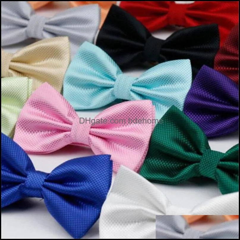 solid color fashion bow ties groom men plaid marriage butterfly wedding business suit bow tie 1865 t2