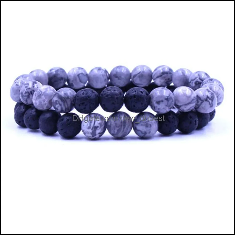 women men natural lava rock beads chakra bracelets healing energy stone meditation mala bracelet fashion  oil diffuser