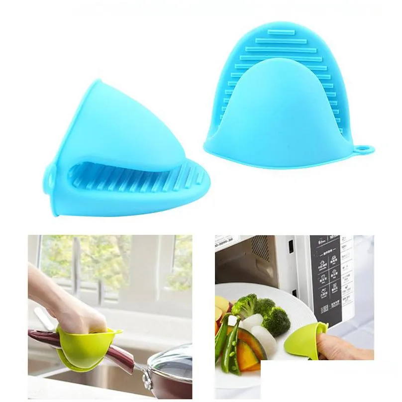 silicone oven mitts heat resistant gloves tray dish bowl holder antislip pot mitten finger protector cooking baking tools