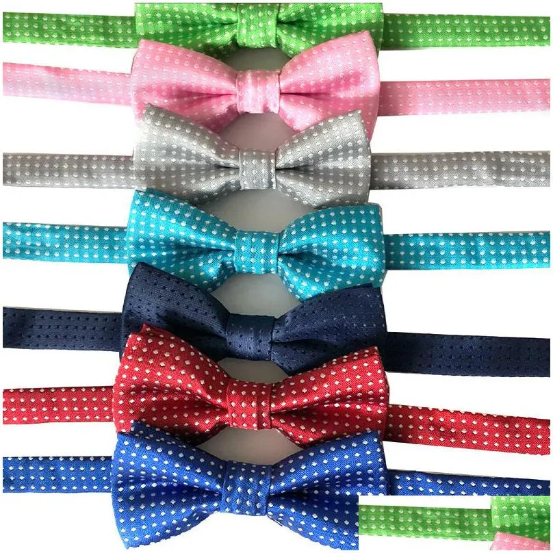 children fashion formal cotton bow tie kids classical dot bowties colorful butterfly wedding party pet bowtie dog tuxedo ties