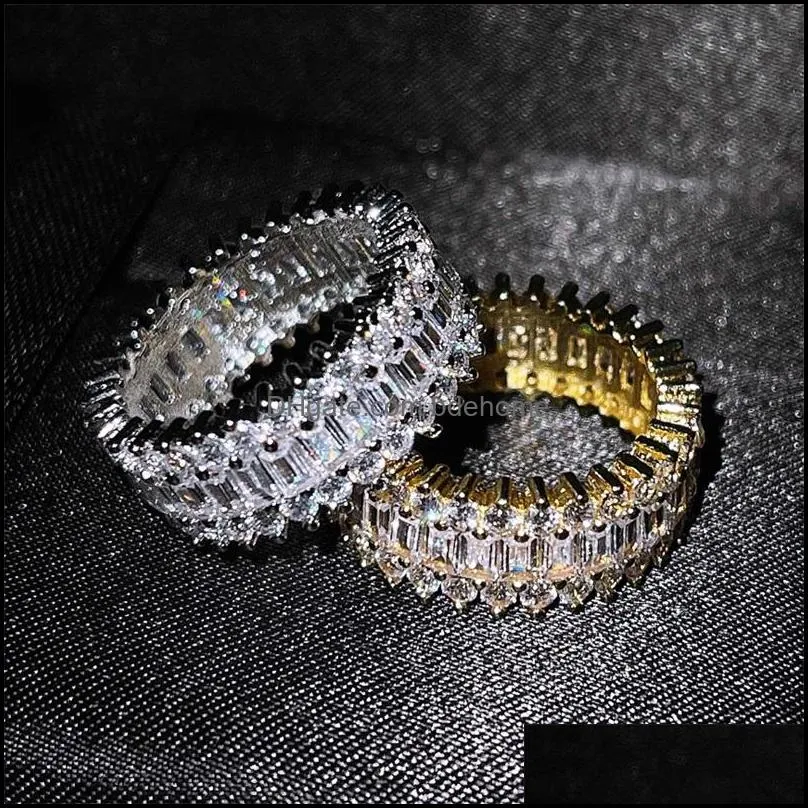wedding rings luxury eternity ring silver full inlay zircon fashion exaggeration jewelry for women engagement gifts 3553 q2