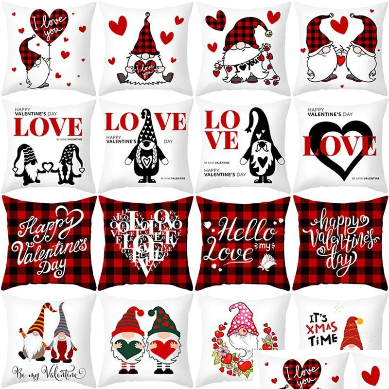 45x45cm cartoon valentines day decorative pillow case cushion cover pillowcase sofa polyester pillowcover home decoration wholesale