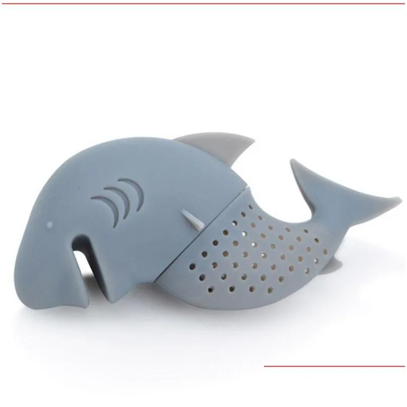 shark tea infuser silicone strainers tools tea strainer infuser filter empty bag leaf diffuser wedding decoration gifts