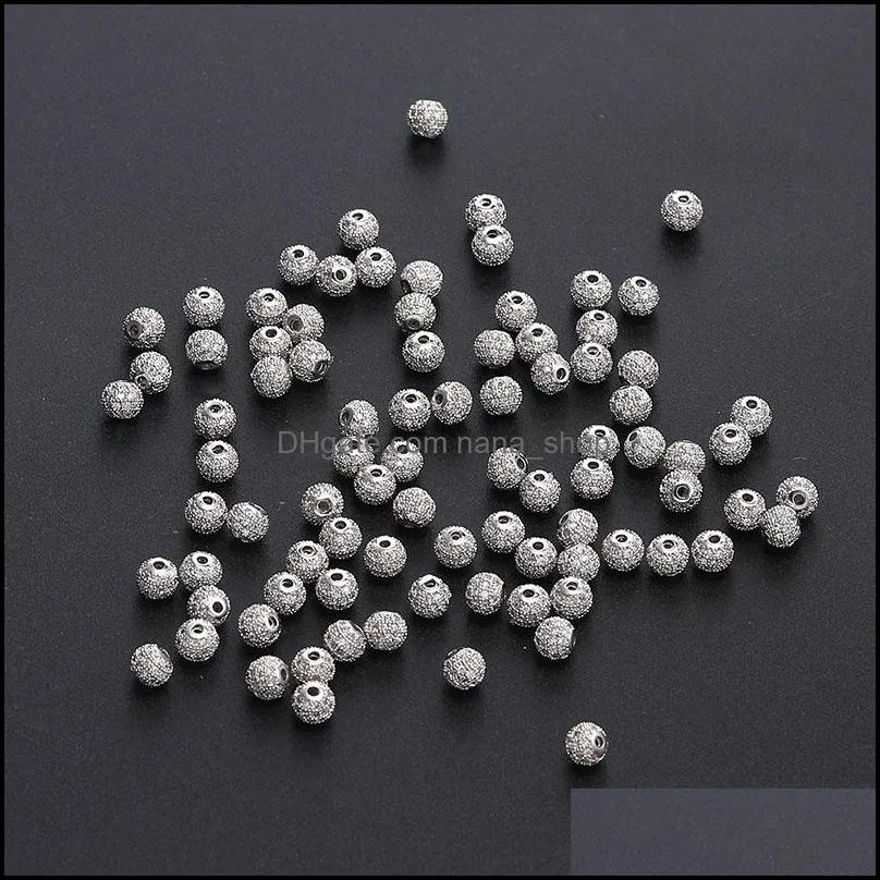 fashion zirconia beads charm micro paved cz gold silver pendants for bracelet necklace jewelry simple design making accessories