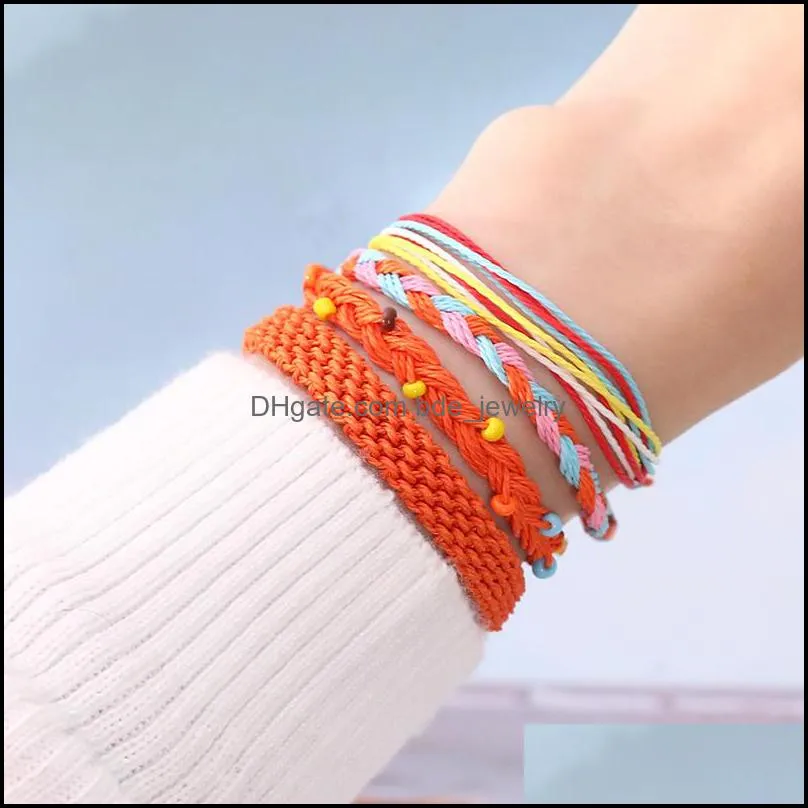 colorful handmade woven bracelet for women men bohemia handmade braided adjustable friendship bracelet with card desingfashion jewelry