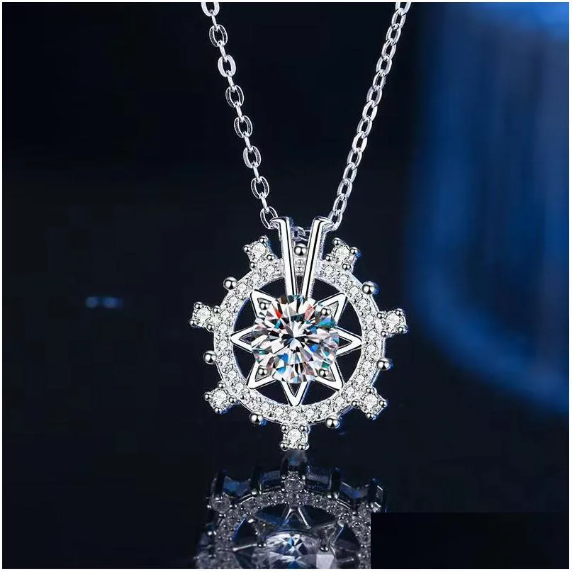 pendant necklaces trendy s925 silver 1ct d color vvs1 moissanite necklace women jewelry geometric diamond clavicle neckalcespendant