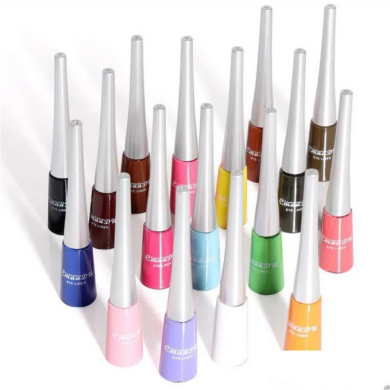17 color liquid eyeliner matte fast dry multicolor pigment long lasting all day cmaadu wholesale eye liner