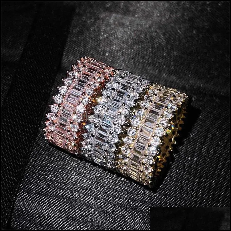 wedding rings luxury eternity ring silver full inlay zircon fashion exaggeration jewelry for women engagement gifts 3553 q2