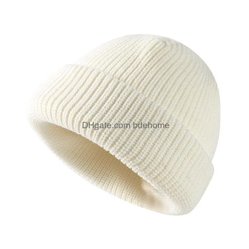 autumn winter women knitted hat hiphop pure color warm beanie skull caps knitting hats