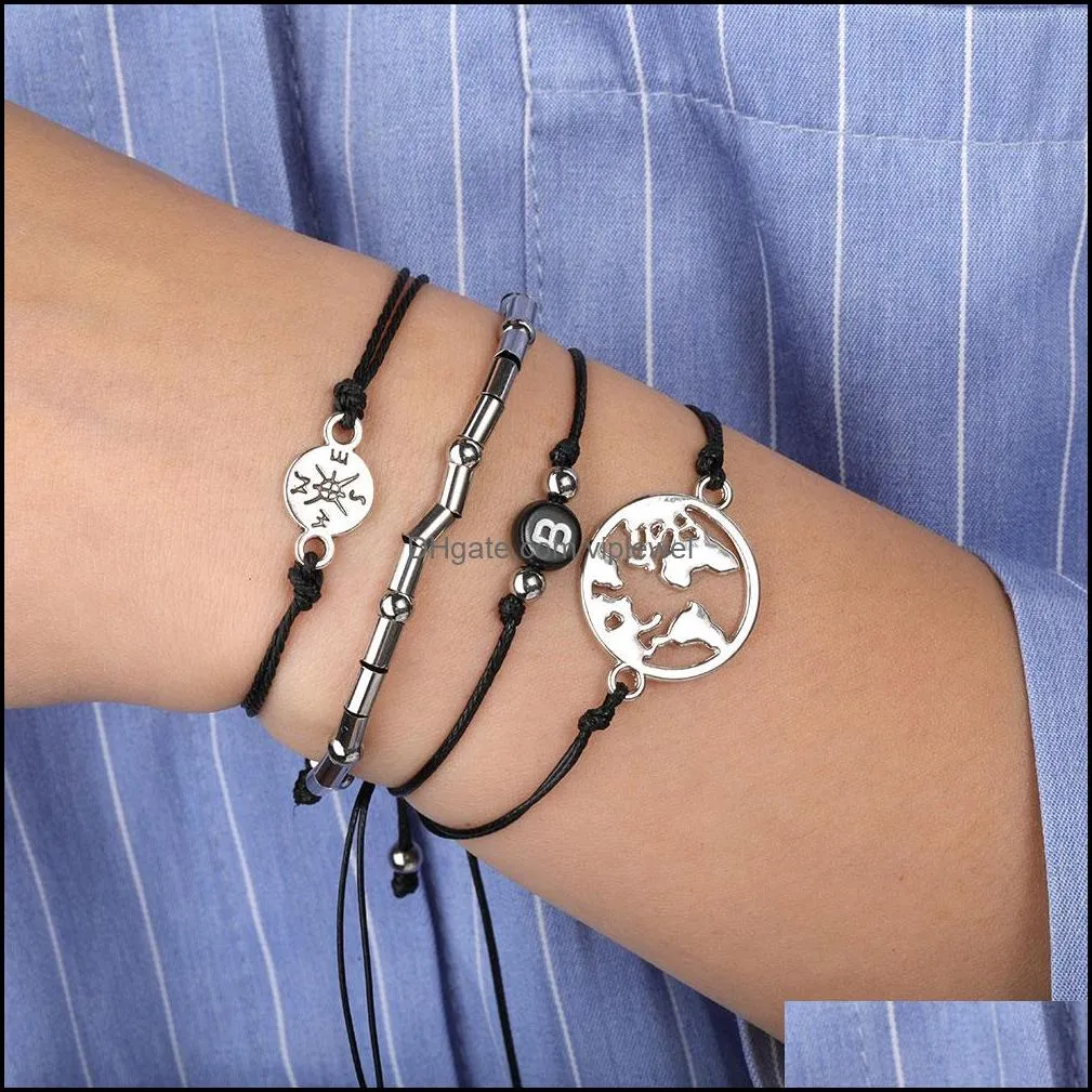 handmade braided charm bracelet for couples geometric map elephant compass nazar evil blue eye bracelets friendship jewelry gift