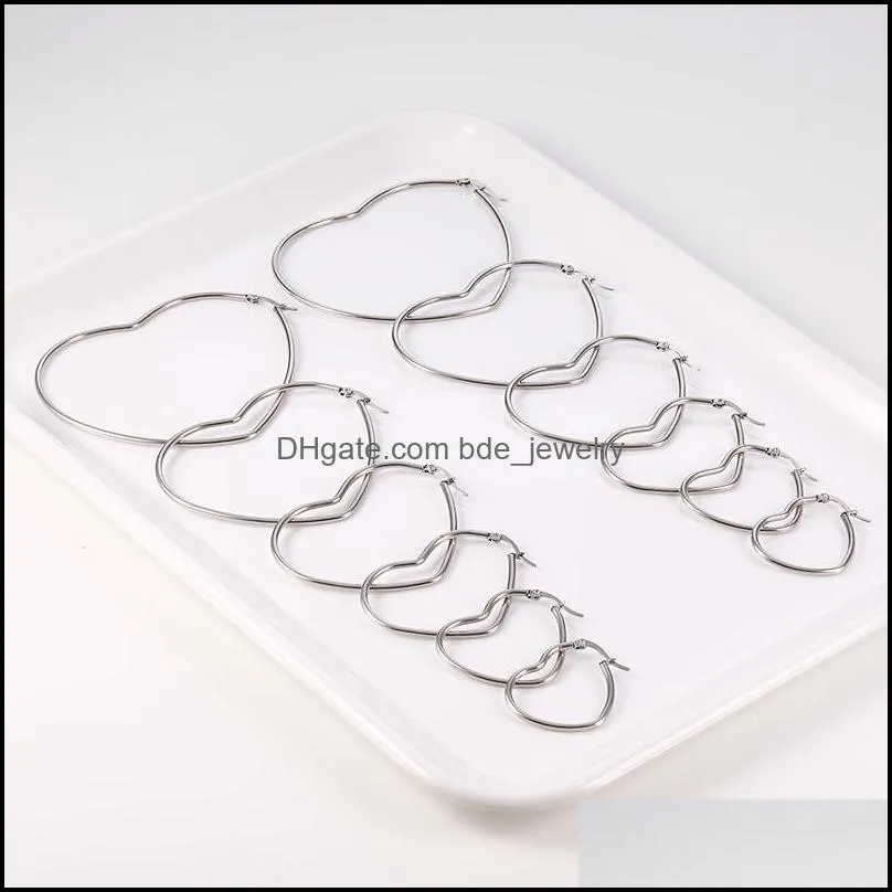 2070mm stainless steel big hoop earrings for women statement star oval heart creole loop earring gift jewelry