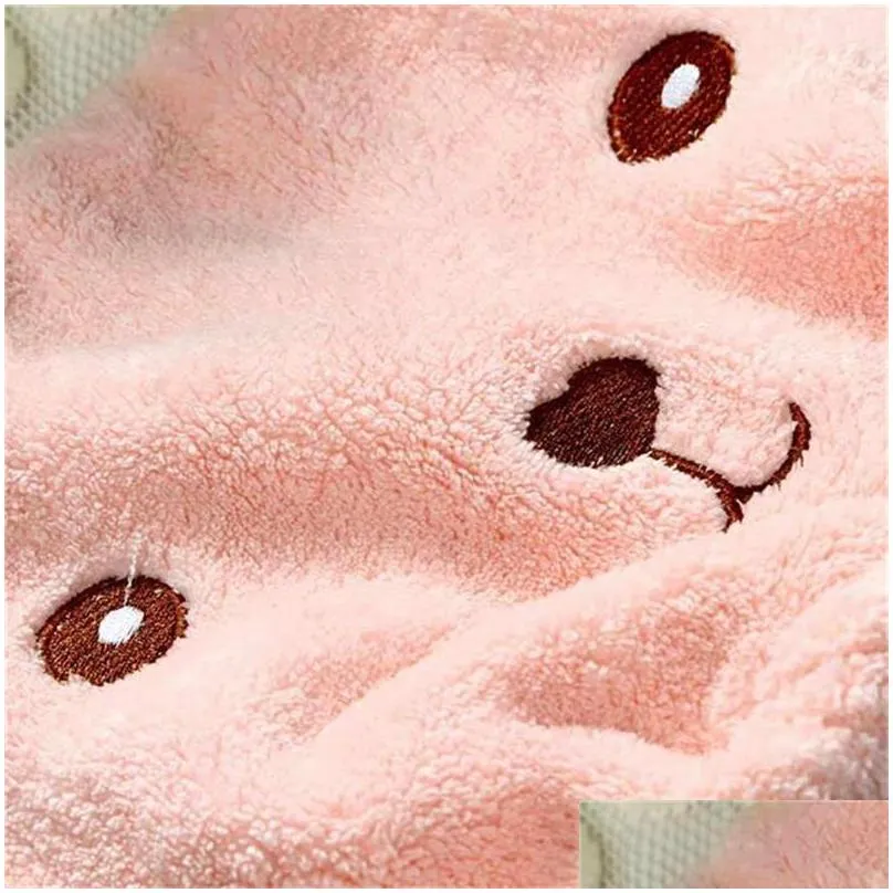 cartoon cute bear shower cap microfiber hair turban quickly dry hair hat wrapped towel bathing shower cap bathroom cap