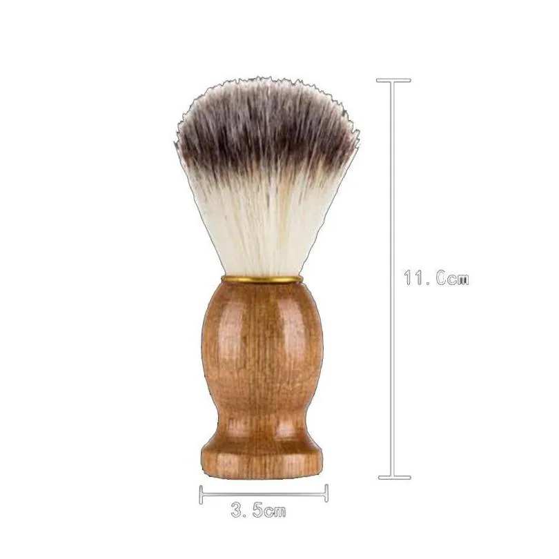 natural wood handle beard brush men shaving soft brush beard cleaning nylon facial care beauty tools