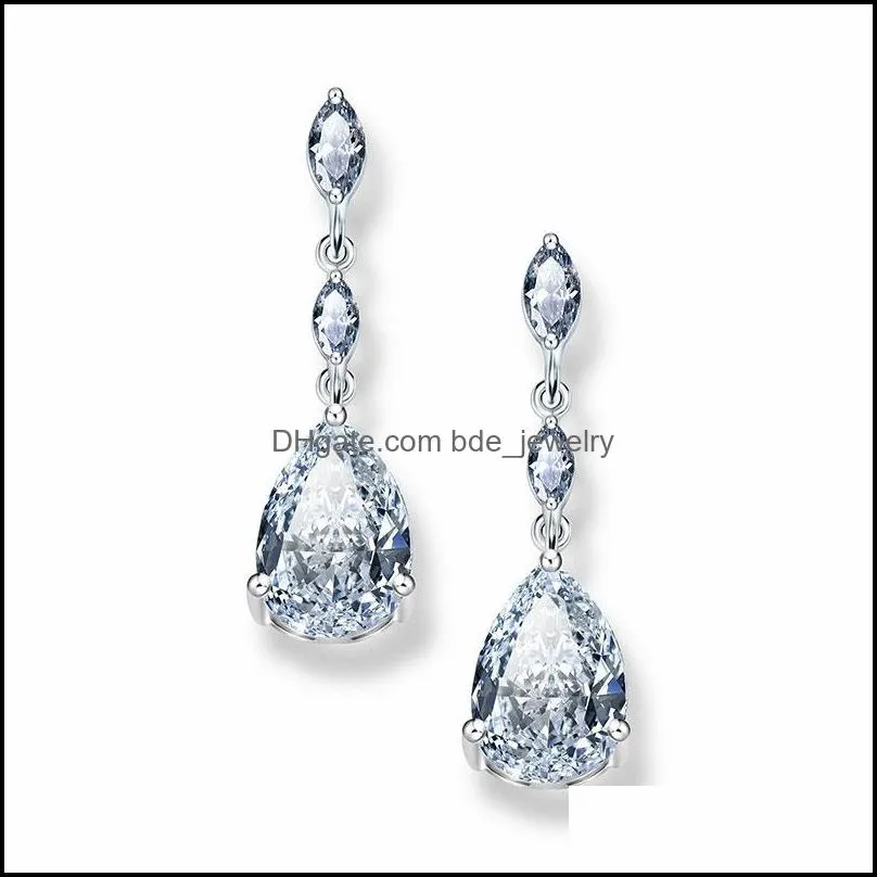  cubic zircon cz water drop earrings wedding bridal bridesmaid classic water drop long dangle earring for elegant women design