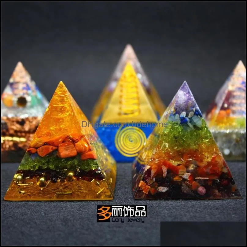 50x50 pyramid crystal colorful crushed stone bags orgonite ornaments adult jewelry display put women gift 41mn q2