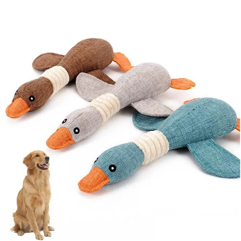 dog toy resistance bite chew toys squeaky sound pet toy for cleaning teeth puppy dogs chew supplies cartoon wild goose plush